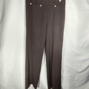 Larry Levine Stretch Brown Wide Leg Sporty Pants Size 6